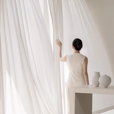 Moonlight Sheer Jacquard White Semi-Sheer Curtains