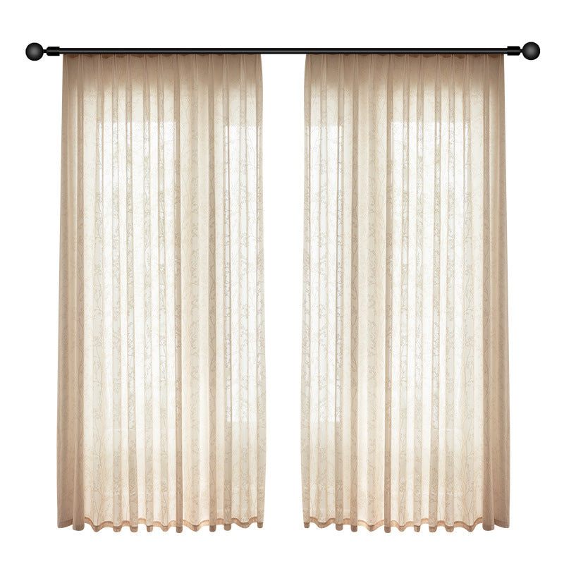 Japanese Pastoral Cream Curtains with Sun Protection & Heat Insulation