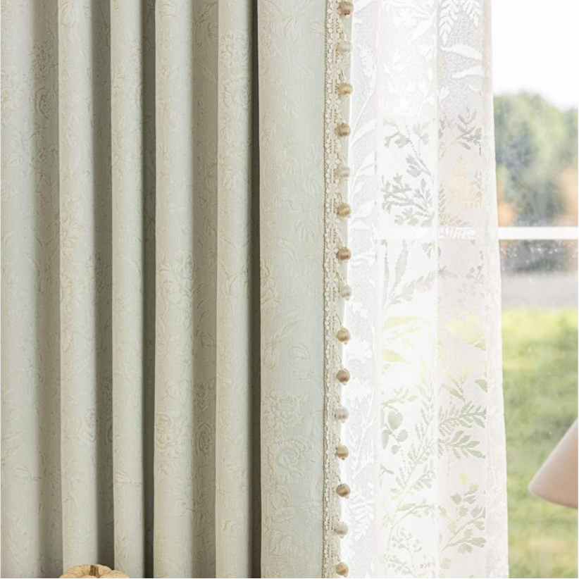 Light Luxury Chenille Curtains with Nanyang Rose Jacquard