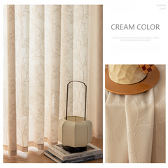 Japanese Pastoral Cream Curtains with Sun Protection & Heat Insulation