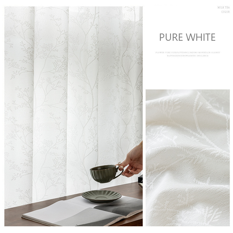 Japanese Pastoral Cream Curtains with Sun Protection & Heat Insulation