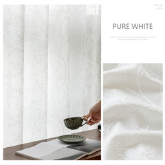 Japanese Pastoral Cream Curtains with Sun Protection & Heat Insulation