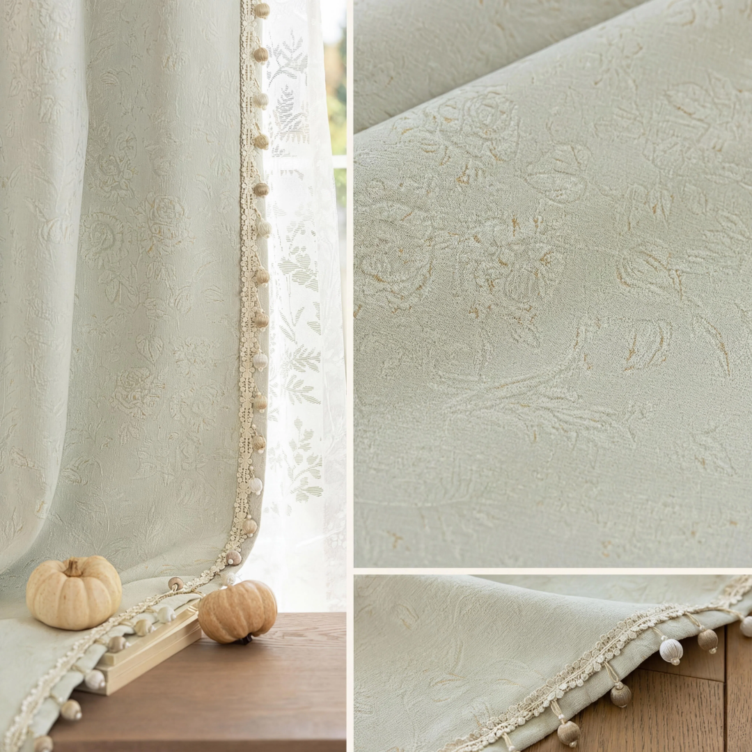 Light Luxury Chenille Curtains with Nanyang Rose Jacquard