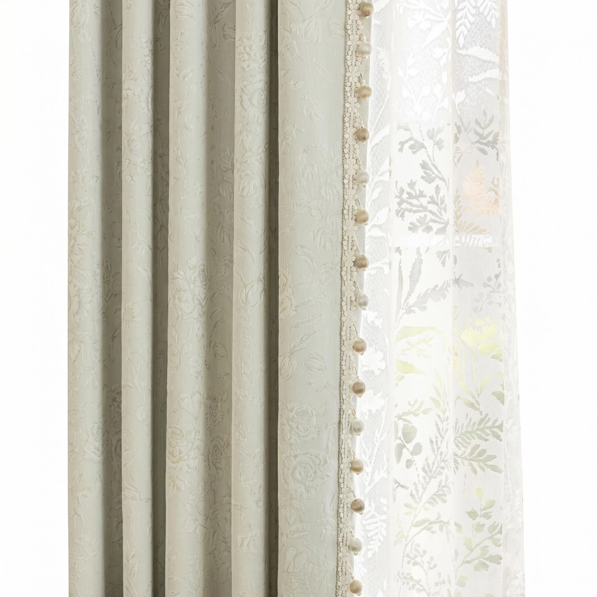Light Luxury Chenille Curtains with Nanyang Rose Jacquard